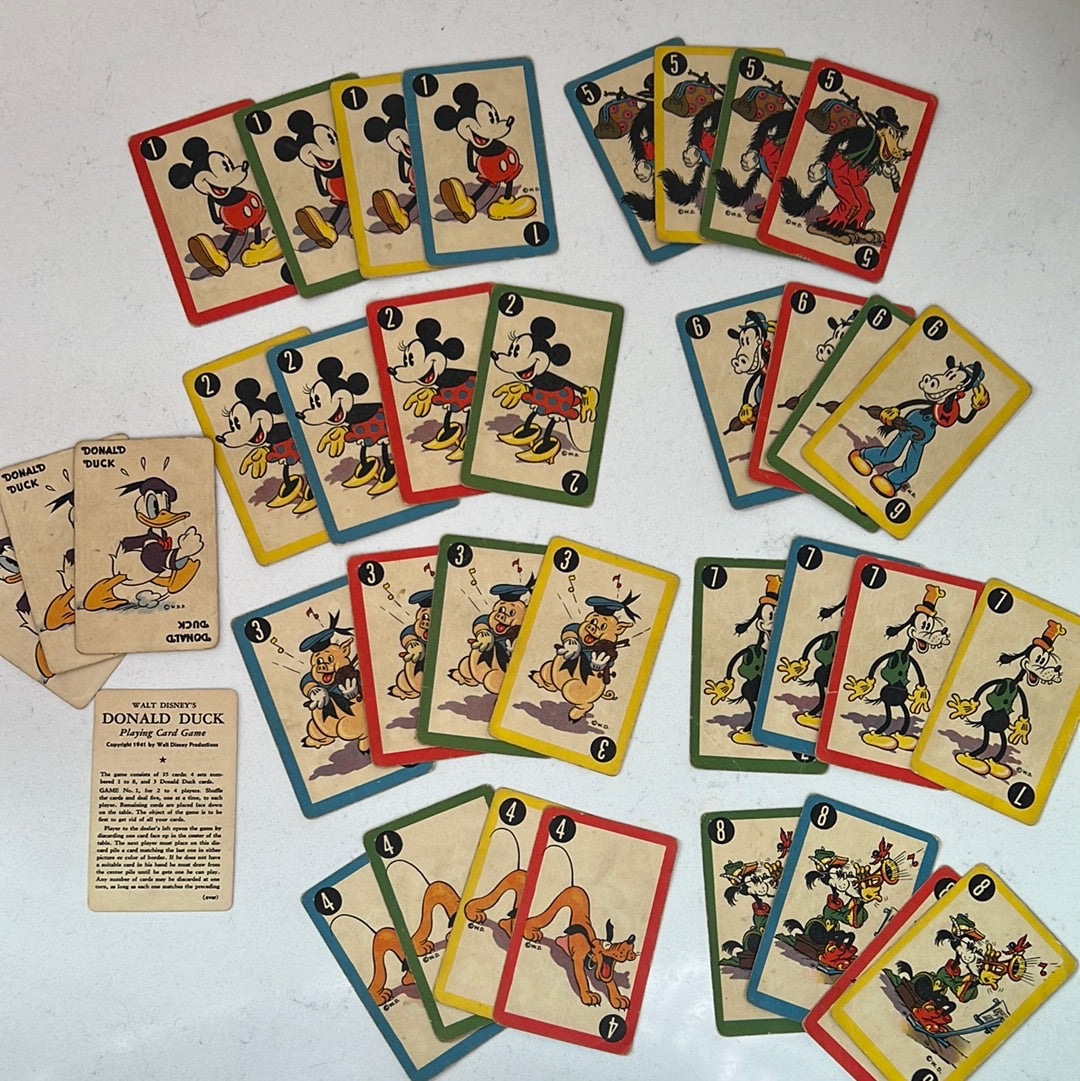 1941 Walt Disneys ‘Donald Duck’ Playing Card Game - Where On Earth Antiques and Vintage