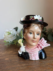 1964 Enesco Walt Disney 'Mary Poppins' Hand Painted Head Vase - Where On Earth Antiques and Vintage
