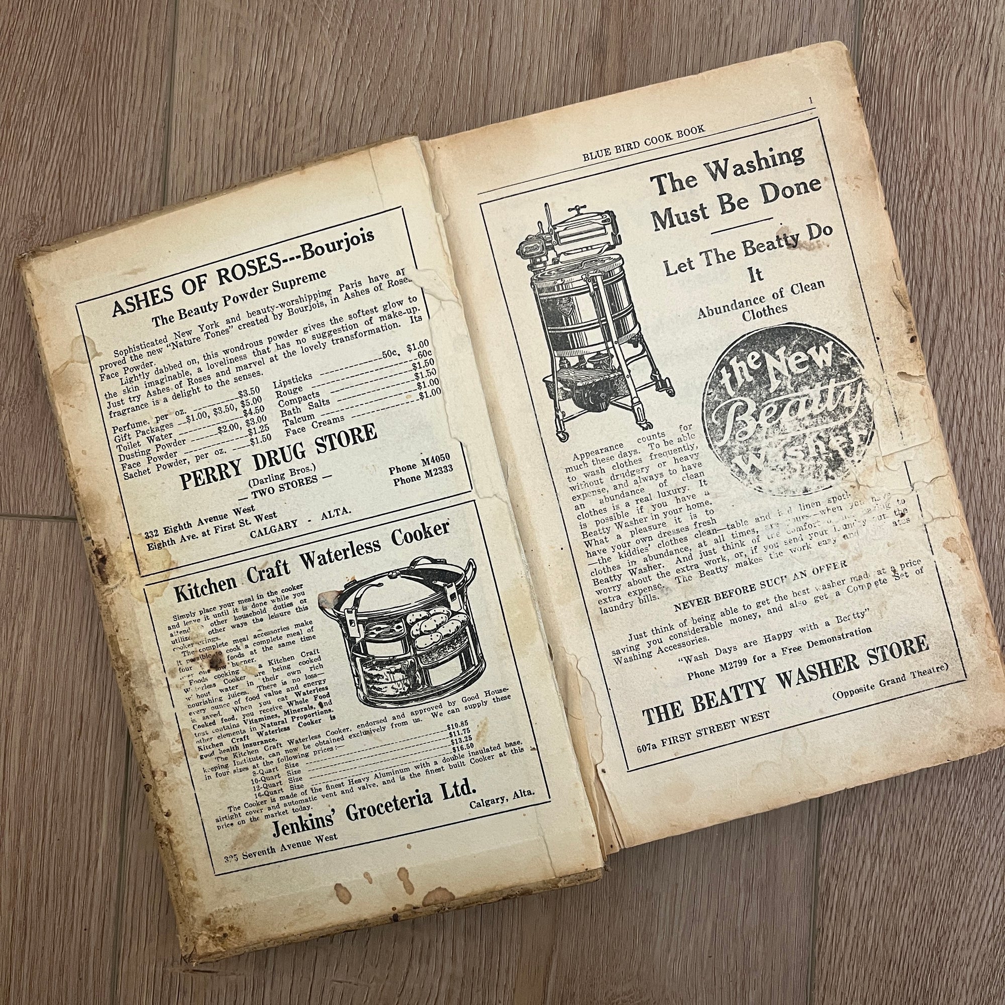 1928 ‘The Blue Bird Cook Book’ - Domestic Science Department