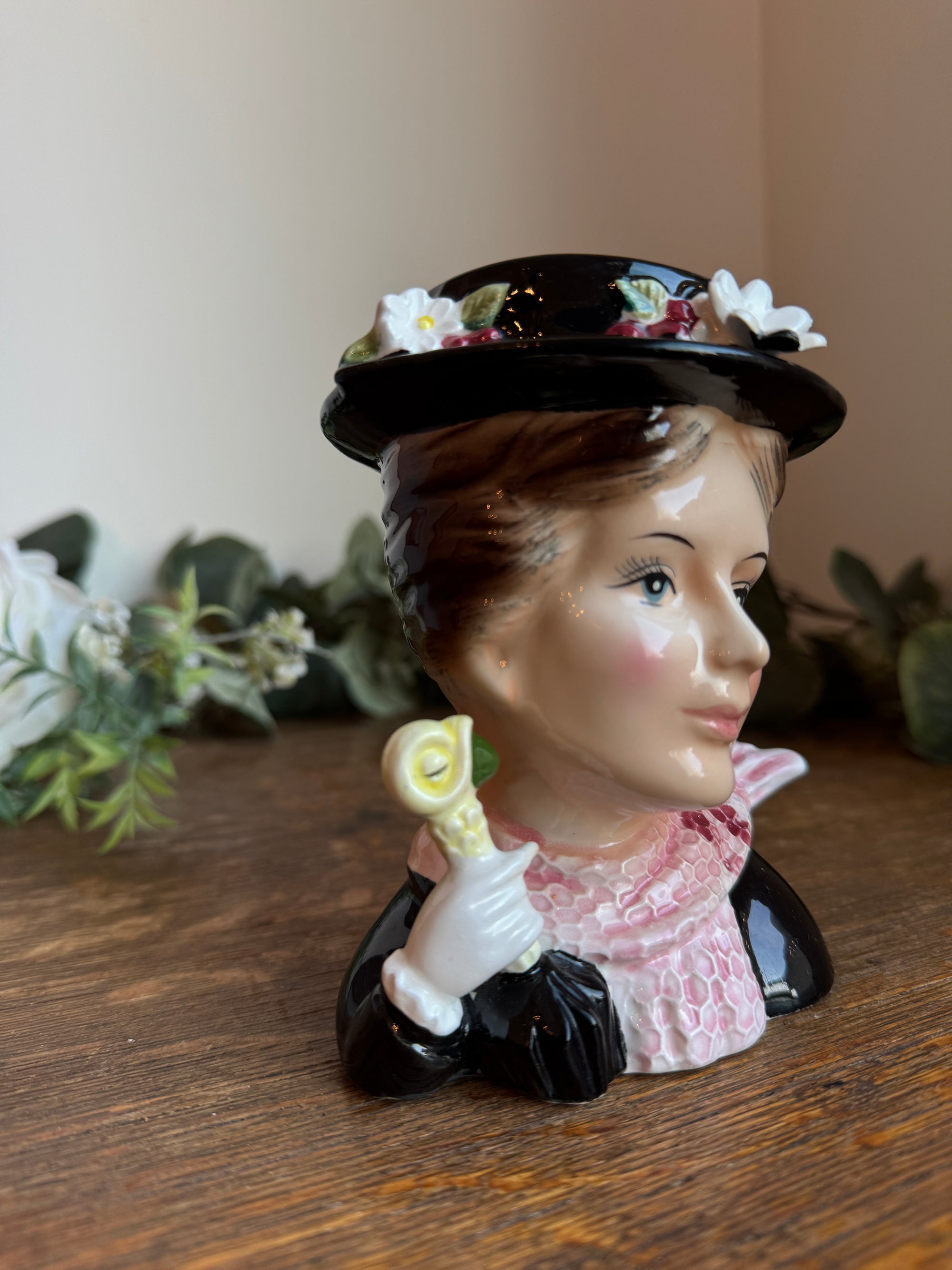 1964 Enesco Walt Disney 'Mary Poppins' Hand Painted Head Vase