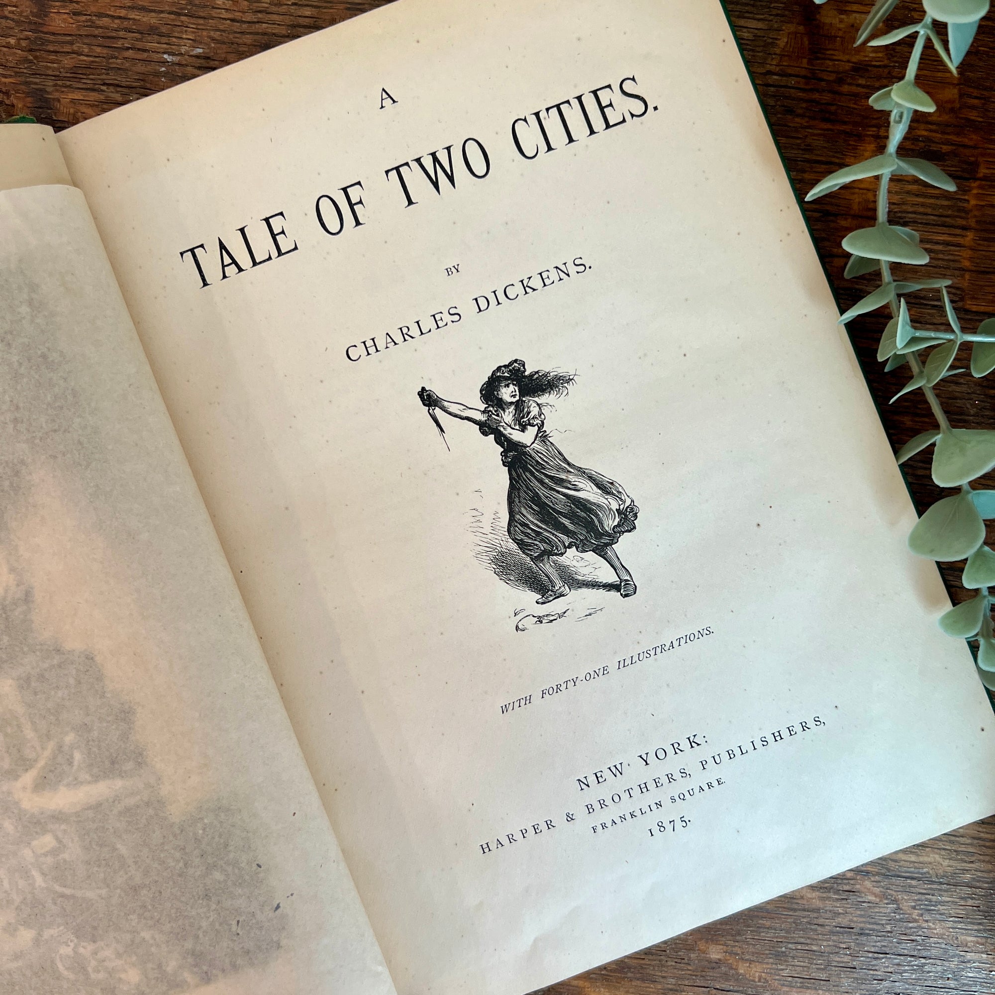 1875 Charles Dicken 'Tale of Two Cities' Household Edition