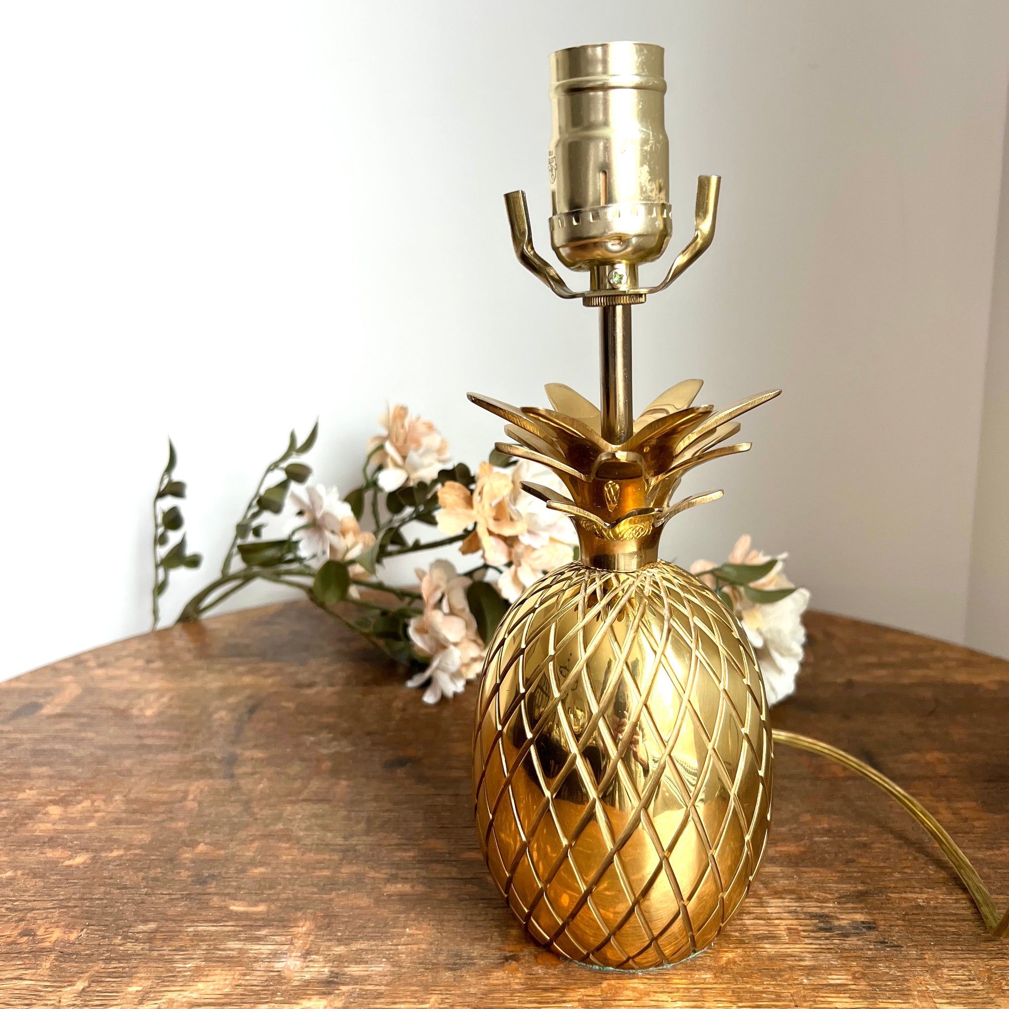 Small Vintage Brass Pineapple lamp - Where On Earth Antiques and
